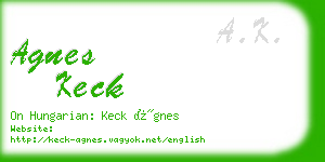 agnes keck business card